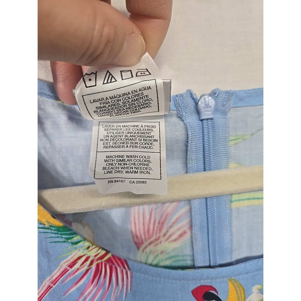 Disney Store Vintage Mickey & Minnie Hawaiian Blue Maxi Dress Women's Size L - Picture 4 of 9